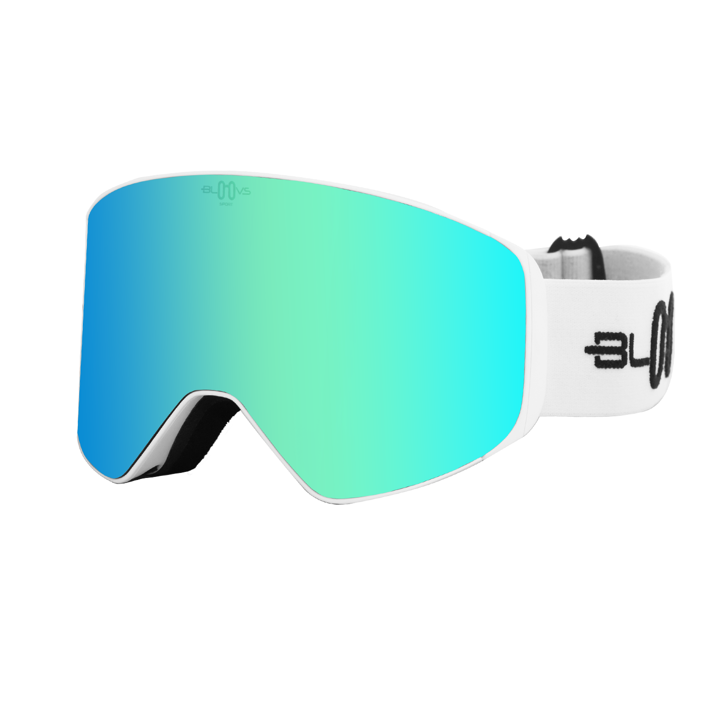 Performance Ski and Snow Goggles ASPEN MATTE WHITE CLEAR BLUE Bloovs Eyewear