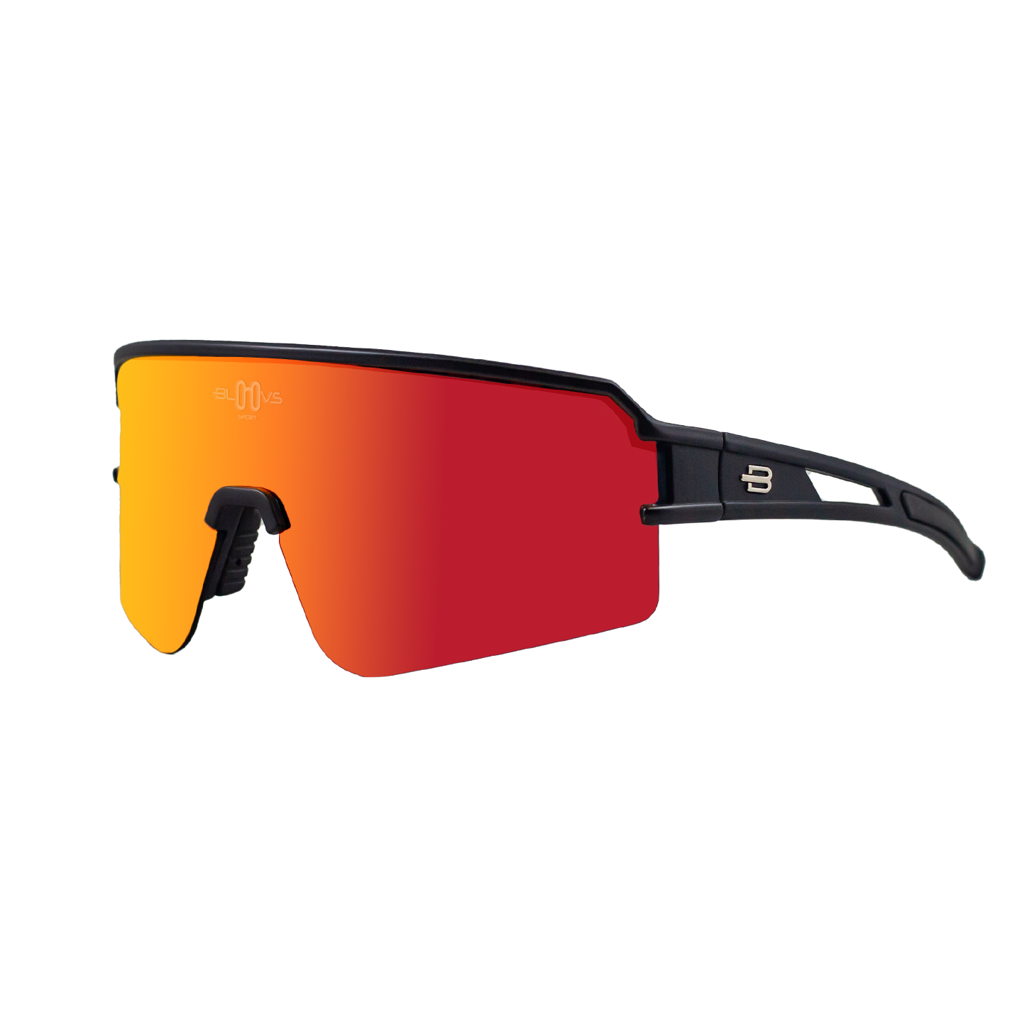 Performance Sport Sunglasses FLANDES MATTE BLACK RED Bloovs Eyewear