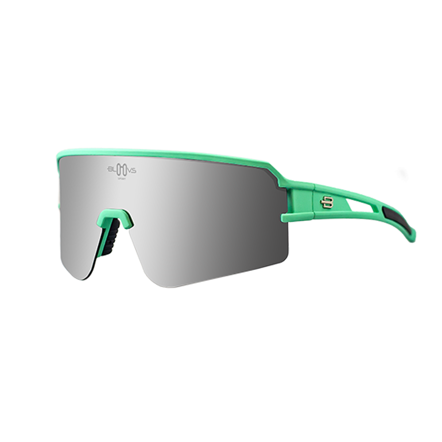 Performance Sport Sunglasses FLANDES MATTE GREEN SILVER Bloovs Eyewear