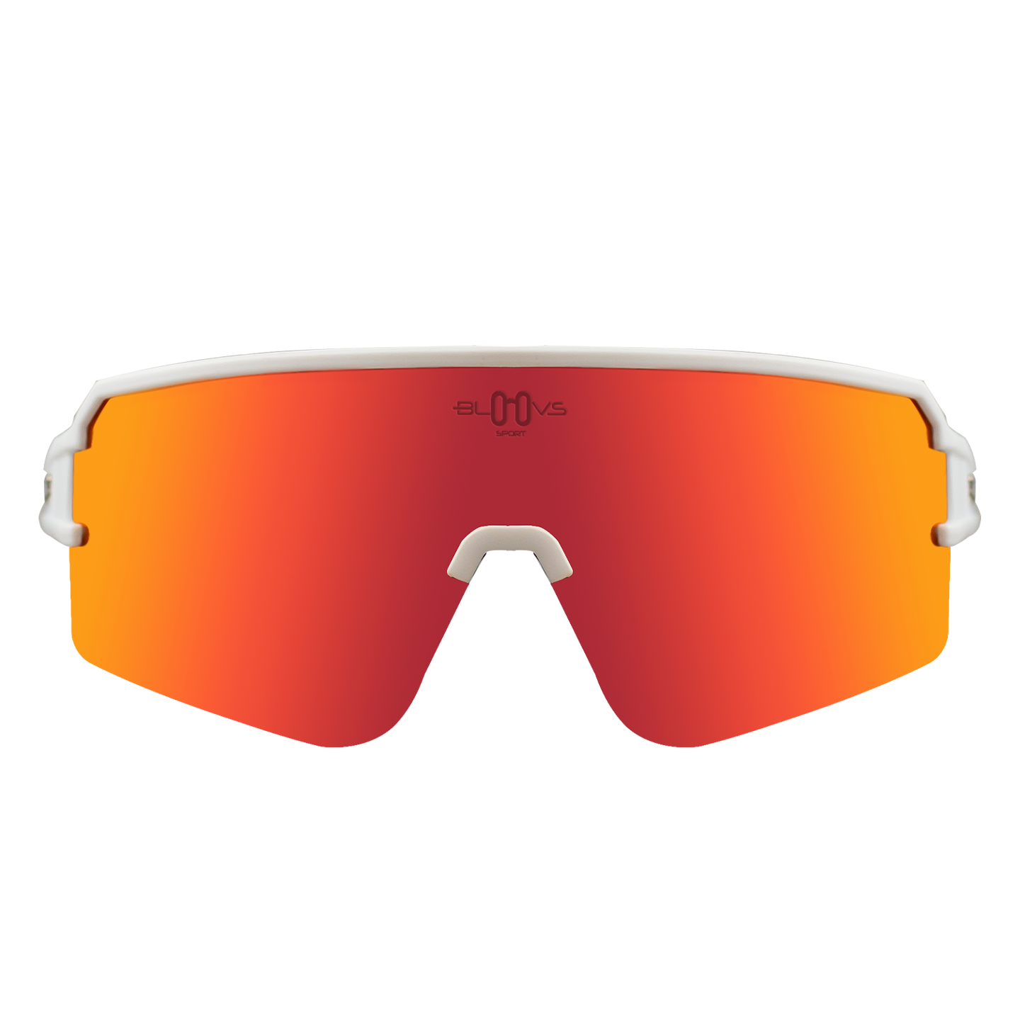 Performance Sport Sunglasses FLANDES MATTE WHITE ORANGE Bloovs Eyewear