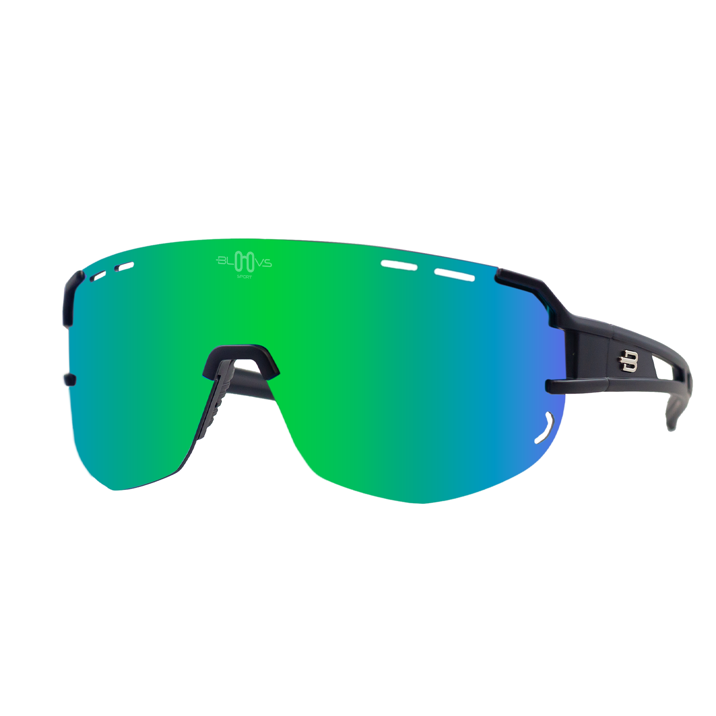 Performance Sport Sunglasses Polarized ITEN MATTE BLACK GREEN Bloovs Eyewear