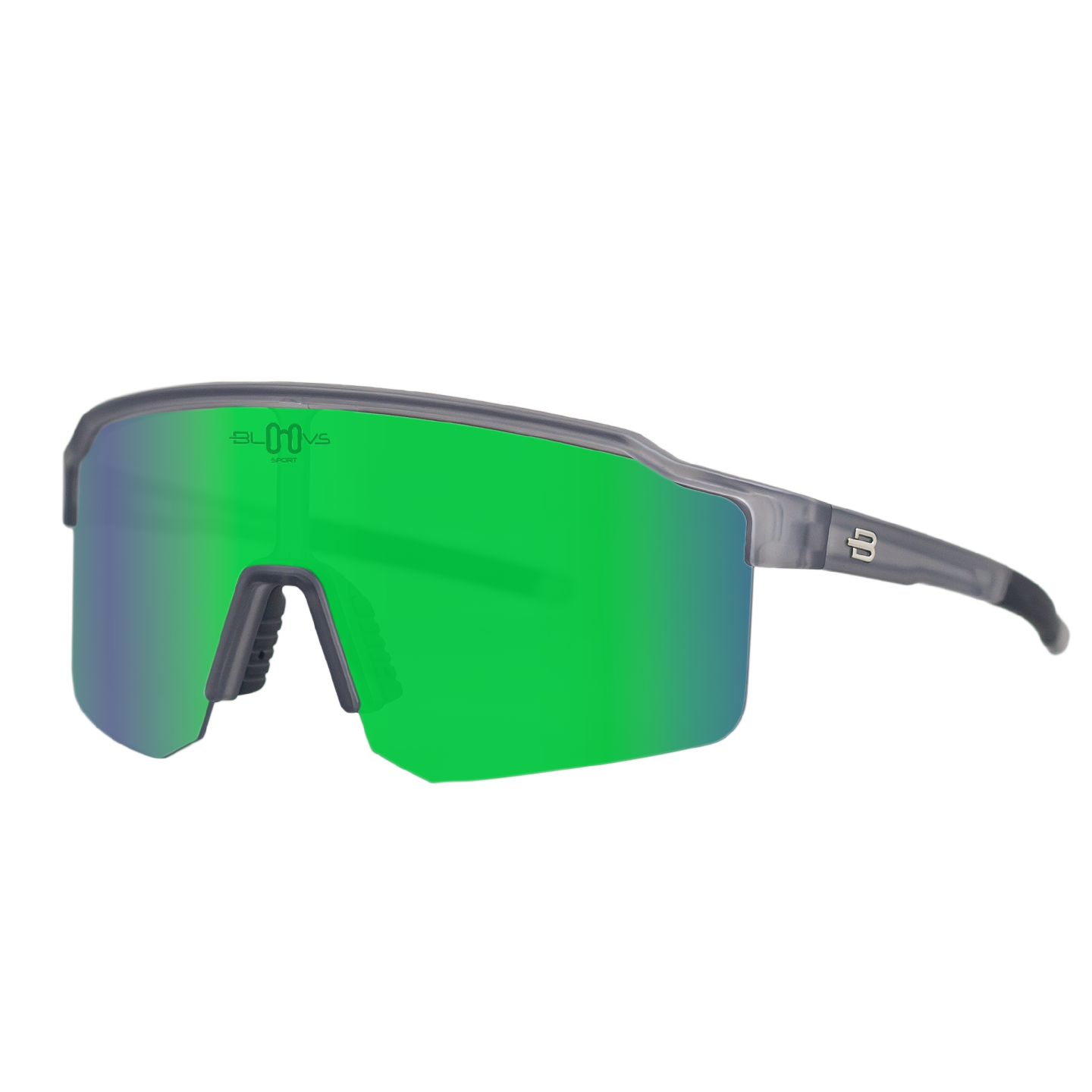 Sport Sunglasses Polarized TAROKO crystal gray GREEN Bloovs Eyewear