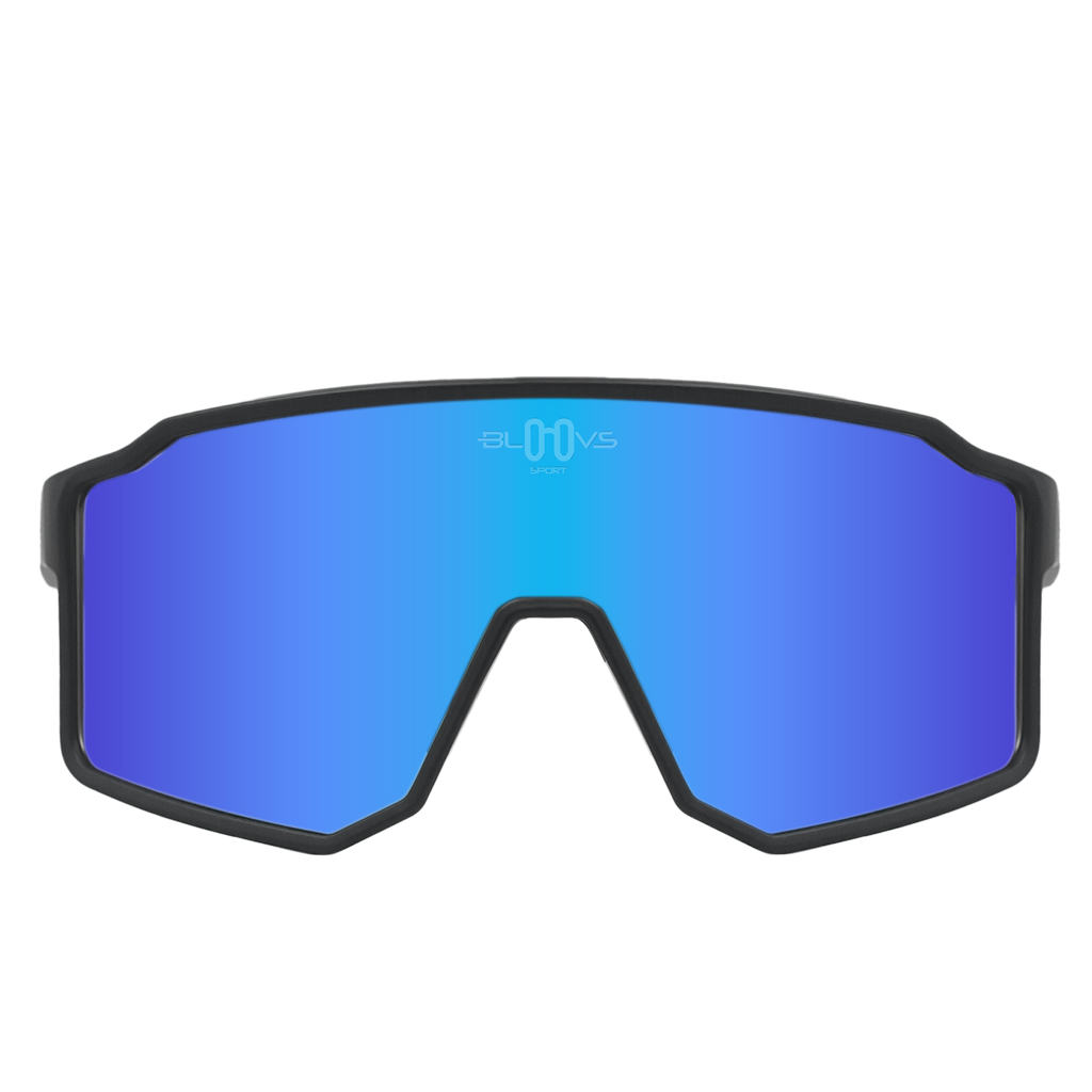 Sport Polarized Sunglasses COPENHAGUE MATTE BLACK DARK BLUE Bloovs Eyewear