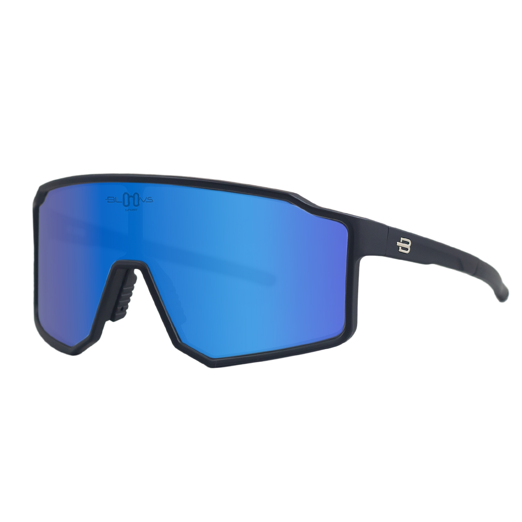 Sport Polarized Sunglasses COPENHAGUE MATTE BLACK DARK BLUE Bloovs Eyewear