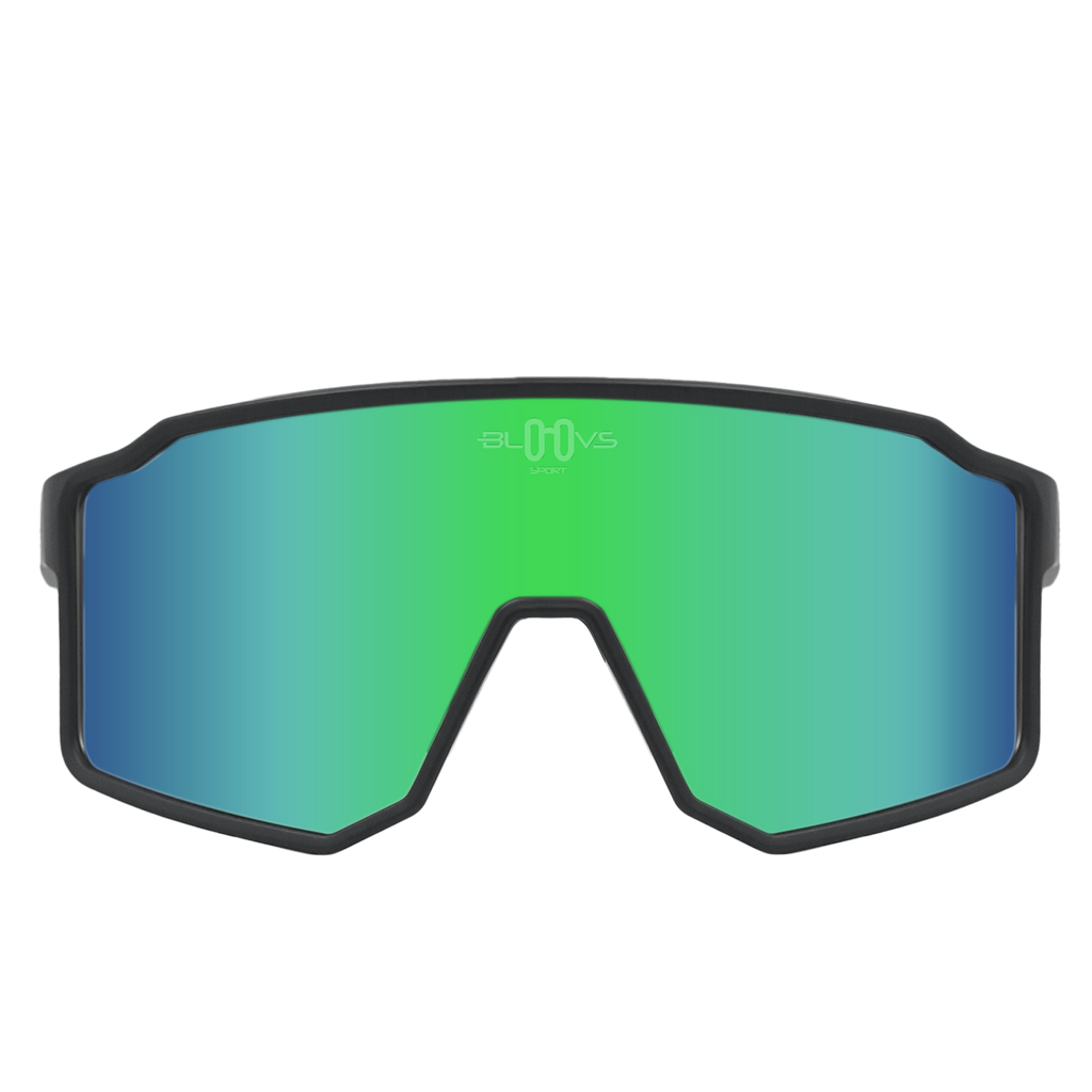 Sport Polarized Sunglasses COPENHAGUE MATTE BLACK GREEN Bloovs Eyewear