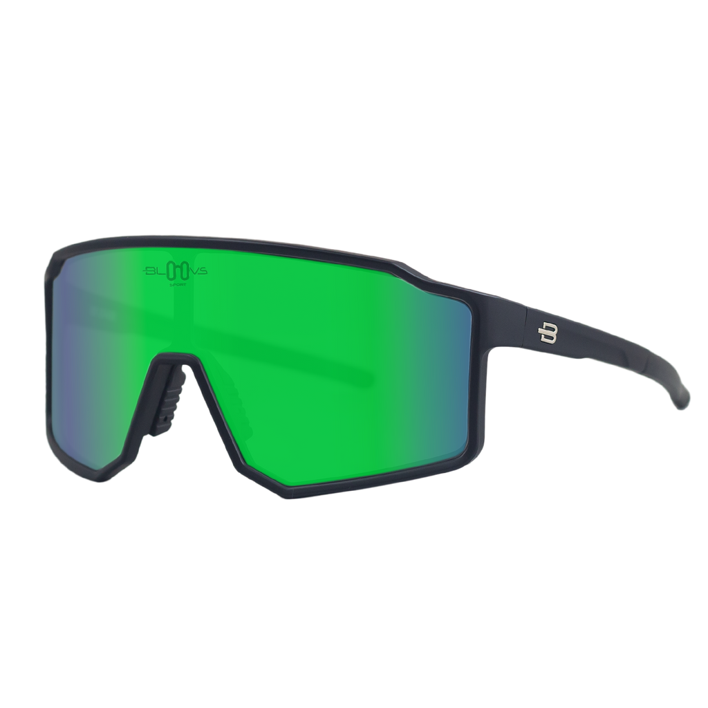 Sport Polarized Sunglasses COPENHAGUE MATTE BLACK GREEN Bloovs Eyewear