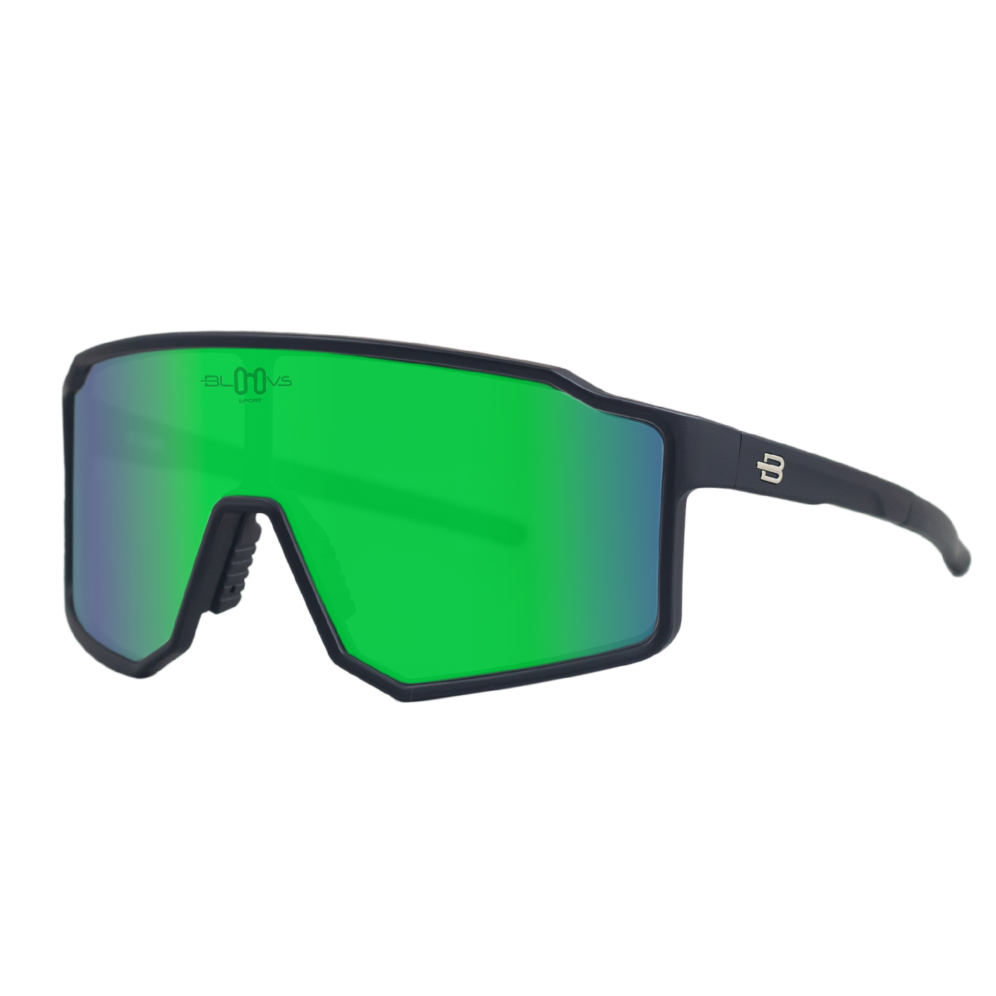 Sport Polarized Sunglasses COPENHAGUE MATTE BLACK GREEN Bloovs Eyewear