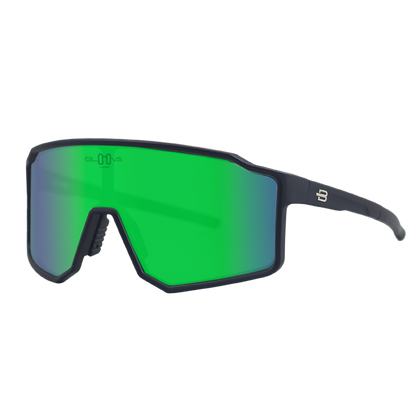 Sport Polarized Sunglasses COPENHAGUE MATTE BLACK GREEN Bloovs Eyewear