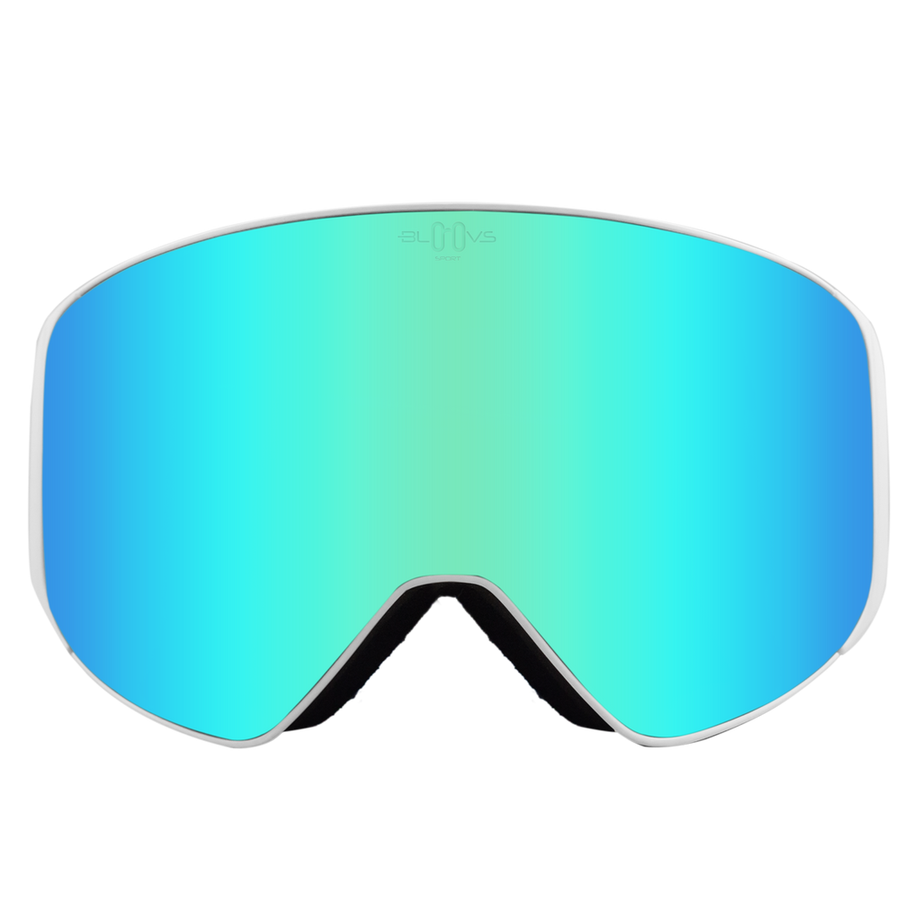 Performance Ski and Snow Goggles ASPEN MATTE WHITE CLEAR BLUE Bloovs Eyewear