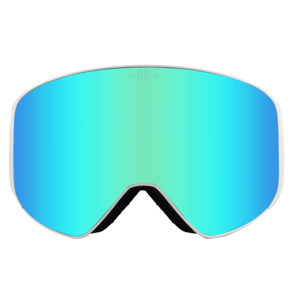 Performance Ski and Snow Goggles ASPEN MATTE WHITE CLEAR BLUE Bloovs Eyewear