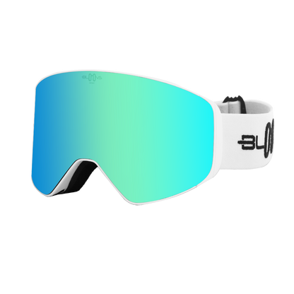 Performance Ski and Snow Goggles ASPEN MATTE WHITE CLEAR BLUE Bloovs Eyewear
