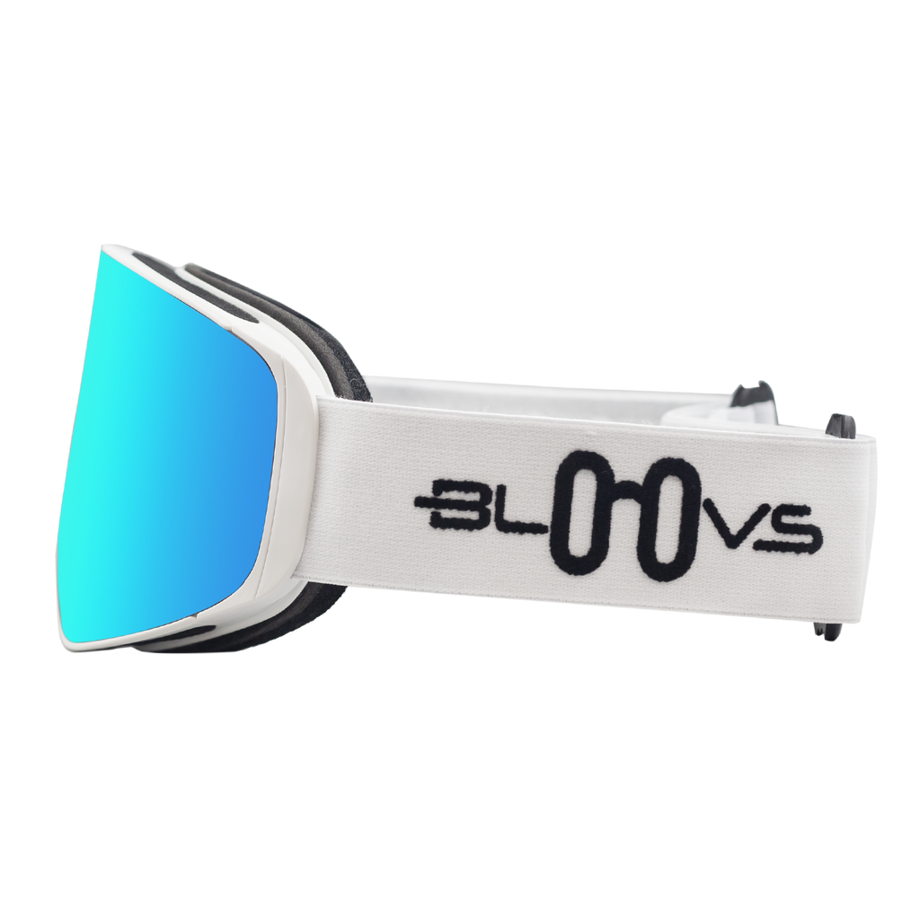 Performance Ski and Snow Goggles ASPEN MATTE WHITE CLEAR BLUE Bloovs Eyewear