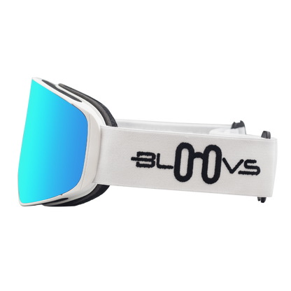 Performance Ski and Snow Goggles ASPEN MATTE WHITE CLEAR BLUE Bloovs Eyewear