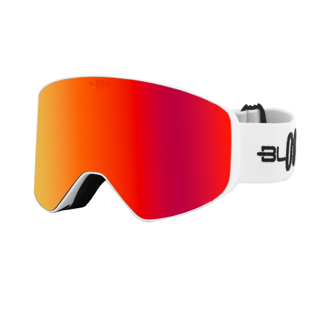 Performance Ski and Snow Goggles ASPEN MATTE WHITE ORANGE Bloovs Eyewear