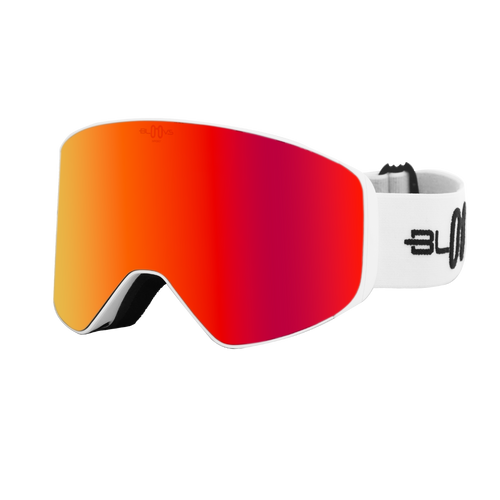 Performance Ski and Snow Goggles ASPEN MATTE WHITE ORANGE Bloovs Eyewear