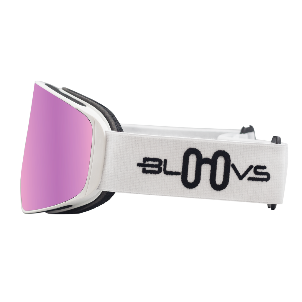 Performance Ski and Snow Goggles ASPEN MATTE WHITE PURPLE Bloovs Eyewear