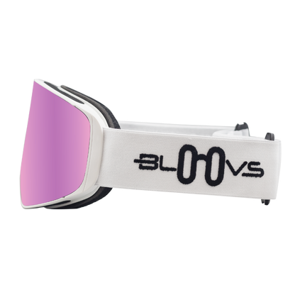 Performance Ski and Snow Goggles ASPEN MATTE WHITE PURPLE Bloovs Eyewear