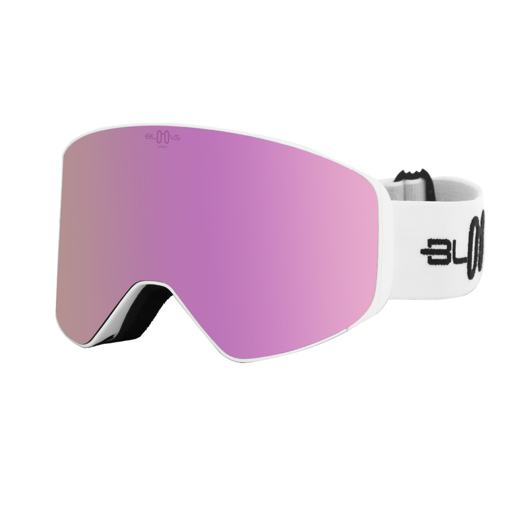 Performance Ski and Snow Goggles ASPEN MATTE WHITE PURPLE Bloovs Eyewear