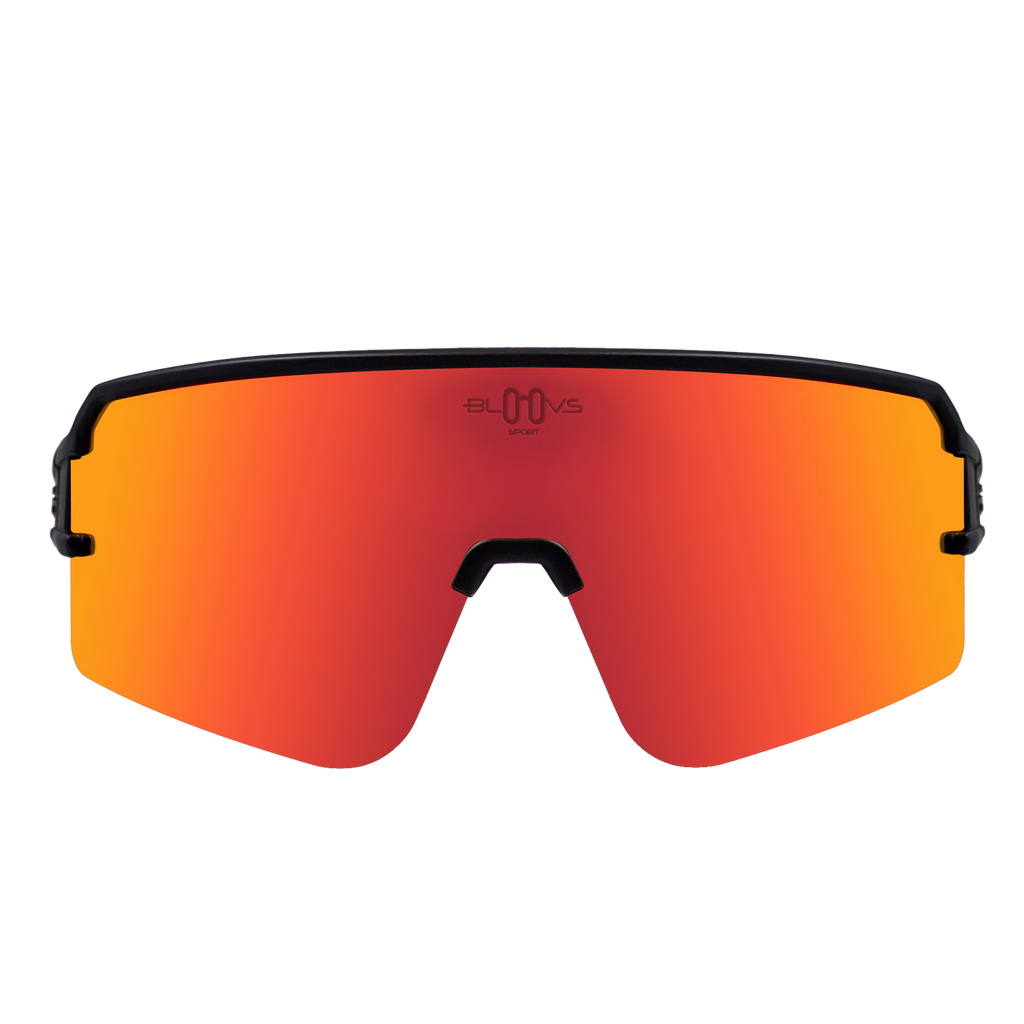 Performance Sport Sunglasses FLANDES MATTE BLACK RED Bloovs Eyewear