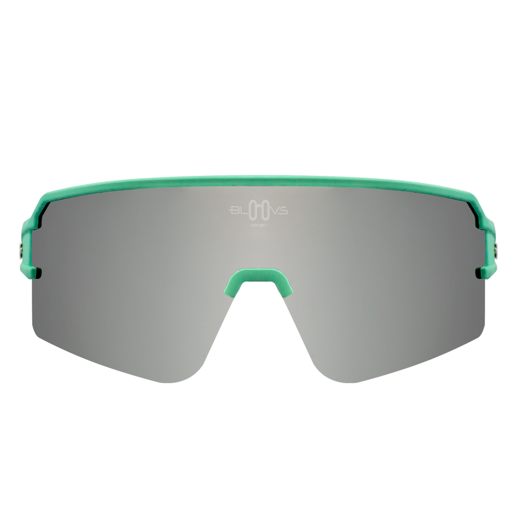 Performance Sport Sunglasses FLANDES MATTE GREEN SILVER Bloovs Eyewear