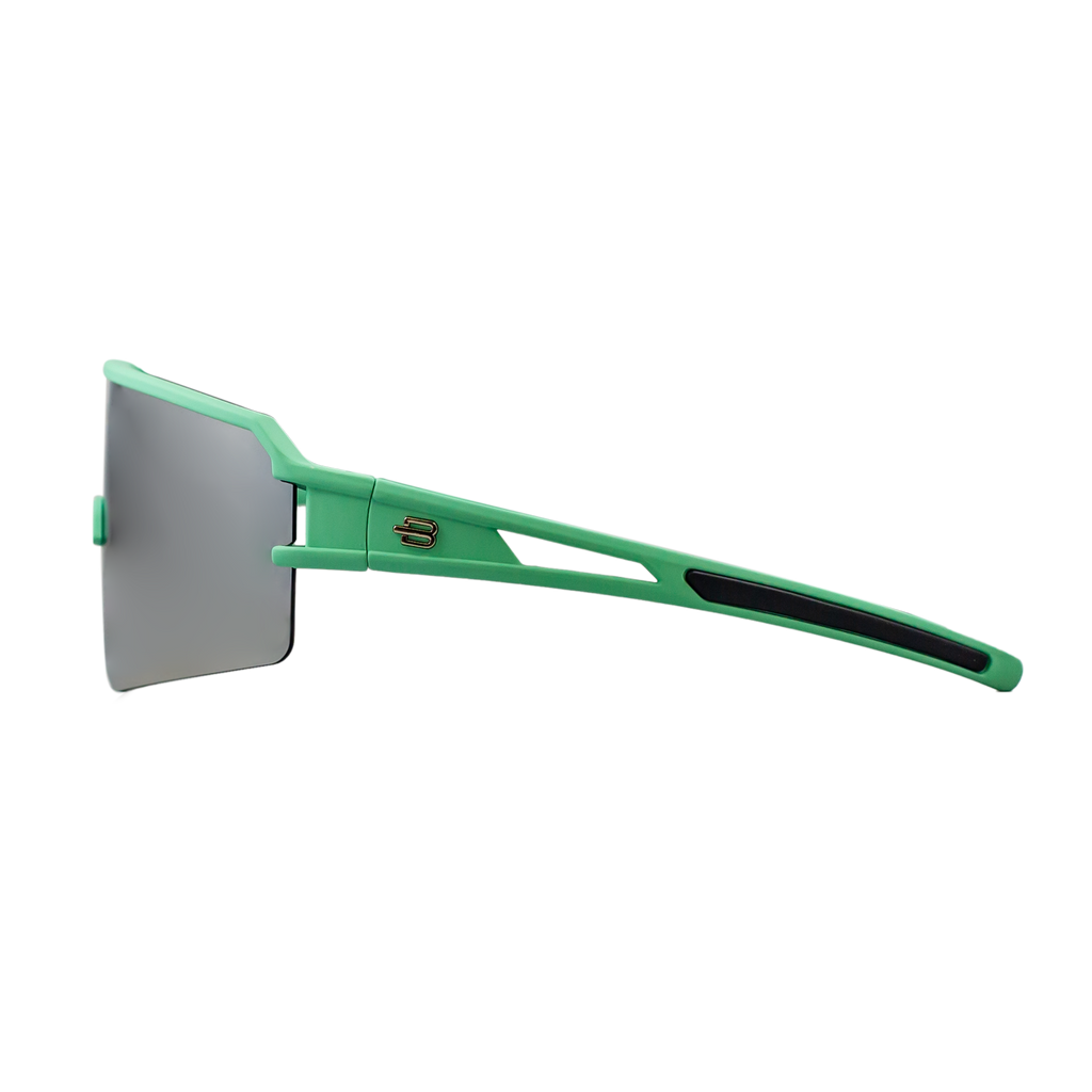 Performance Sport Sunglasses FLANDES MATTE GREEN SILVER Bloovs Eyewear
