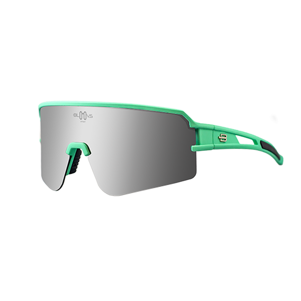 Performance Sport Sunglasses FLANDES MATTE GREEN SILVER Bloovs Eyewear