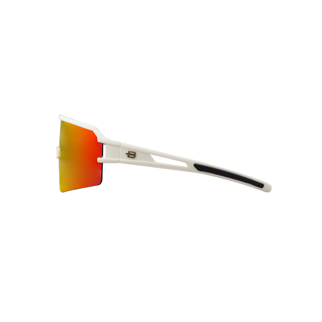 Performance Sport Sunglasses FLANDES MATTE WHITE ORANGE Bloovs Eyewear