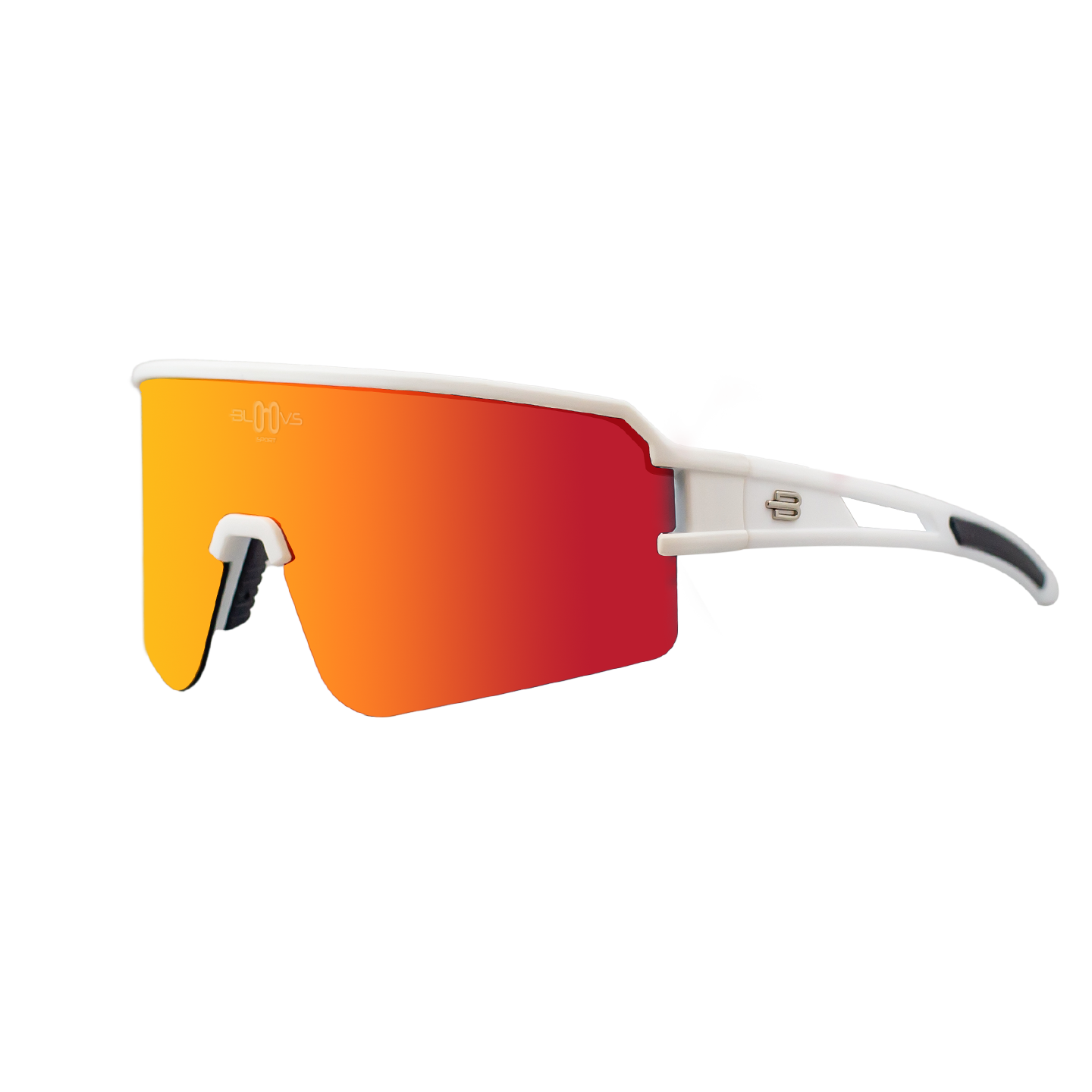 Performance Sport Sunglasses FLANDES MATTE WHITE ORANGE Bloovs Eyewear
