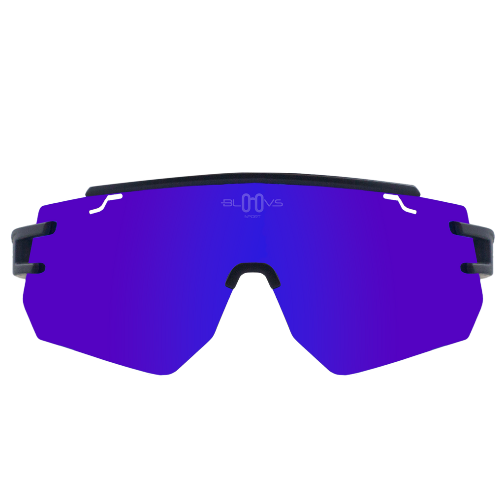 Performance Sport Sunglasses GALIBIER MATTE BLACK BLUE MODEL Bloovs Sport