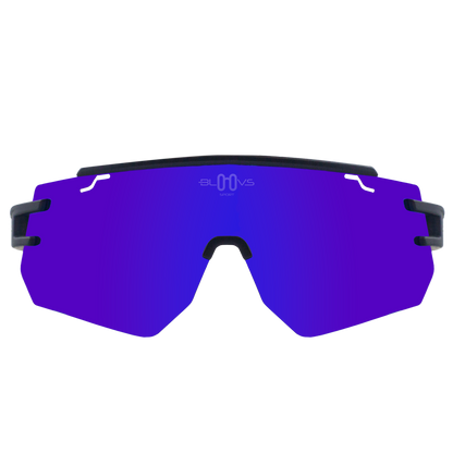 Performance Sport Sunglasses GALIBIER MATTE BLACK BLUE MODEL Bloovs Sport