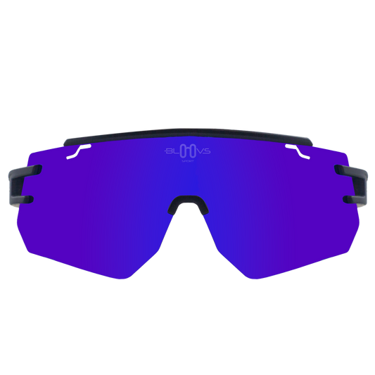 Performance Sport Sunglasses GALIBIER MATTE BLACK BLUE MODEL Bloovs Sport