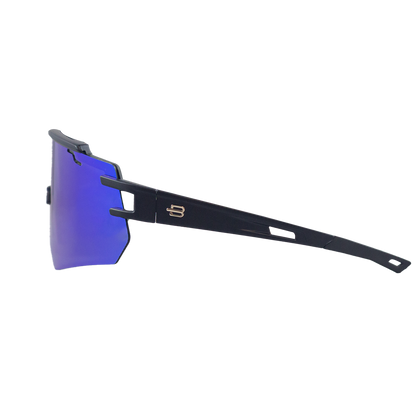 Performance Sport Sunglasses GALIBIER MATTE BLACK BLUE MODEL Bloovs Sport