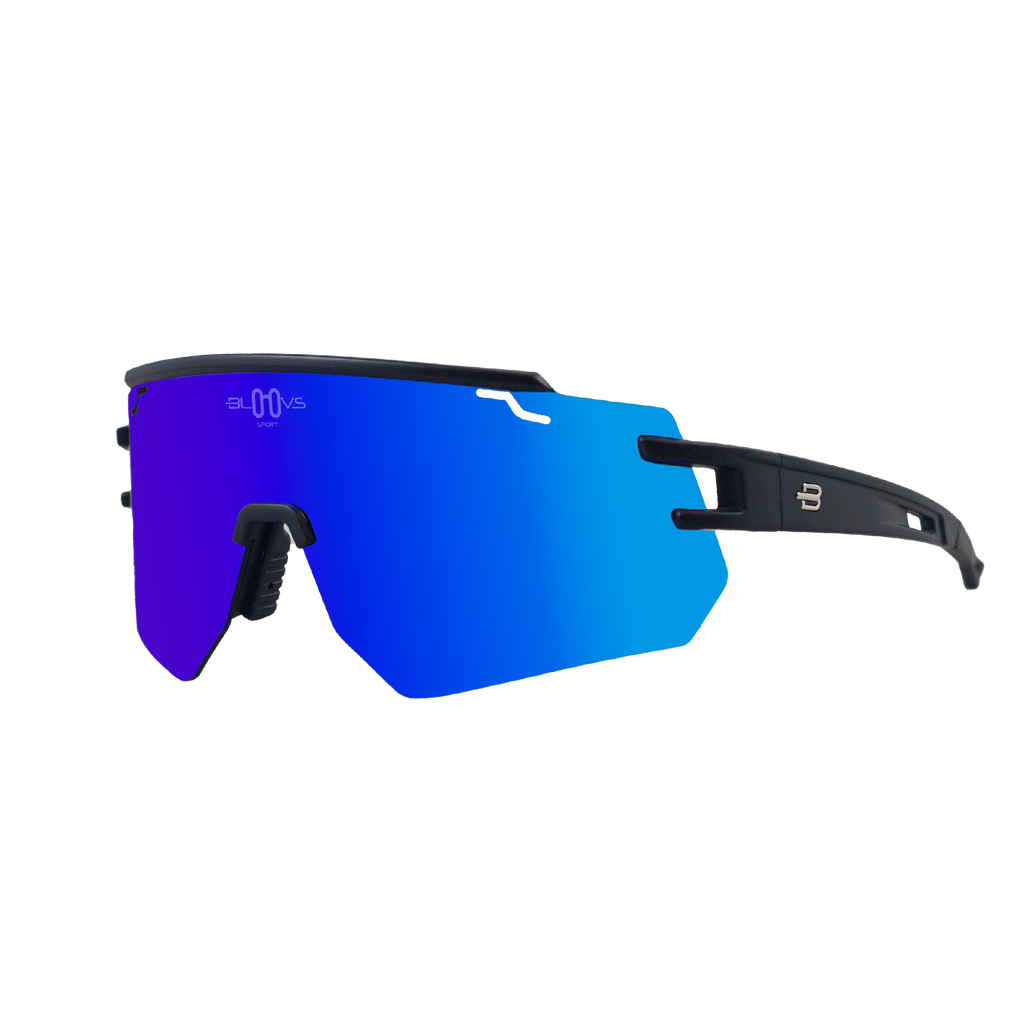 Performance Sport Sunglasses GALIBIER MATTE BLACK BLUE MODEL Bloovs Sport