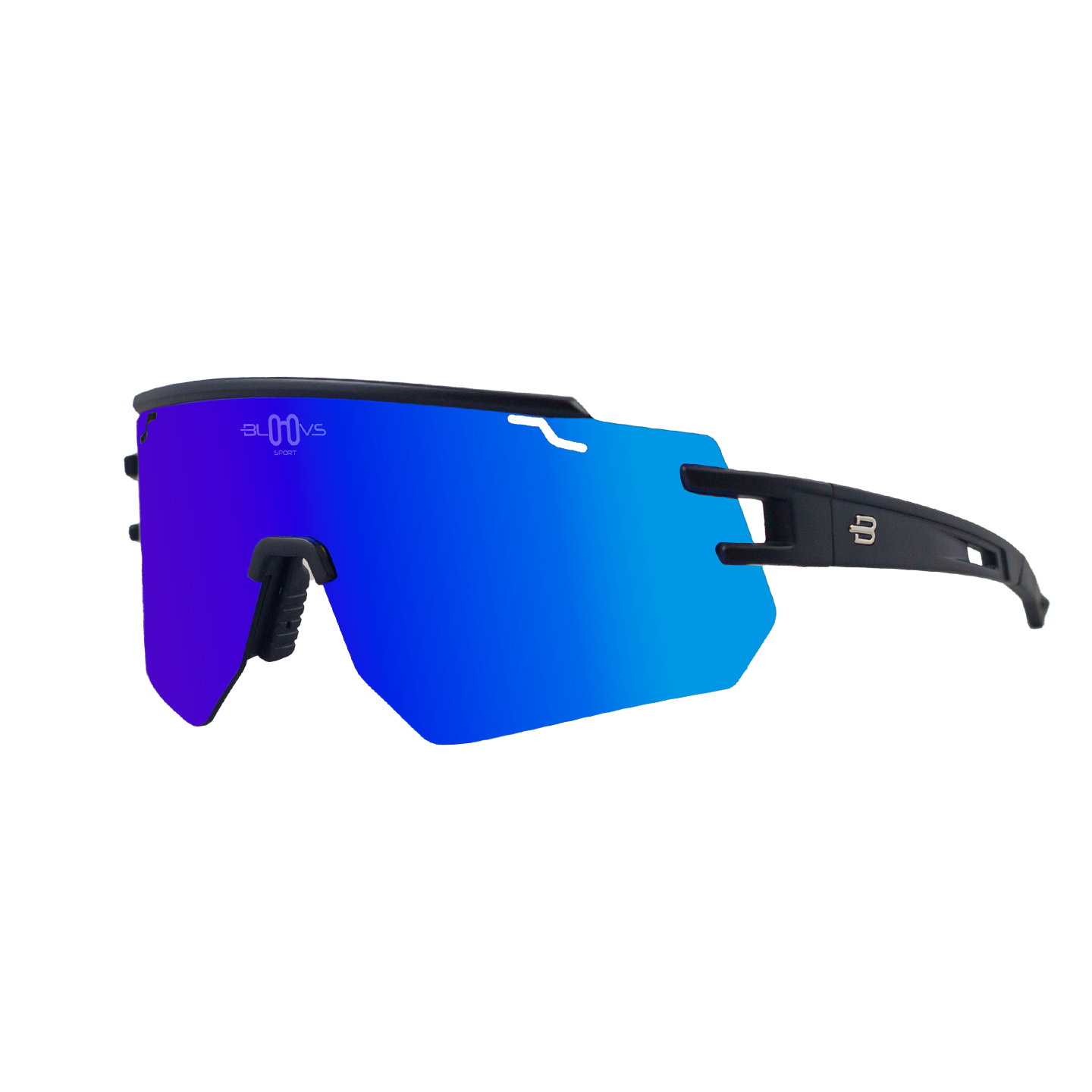 Performance Sport Sunglasses GALIBIER MATTE BLACK BLUE MODEL Bloovs Sport