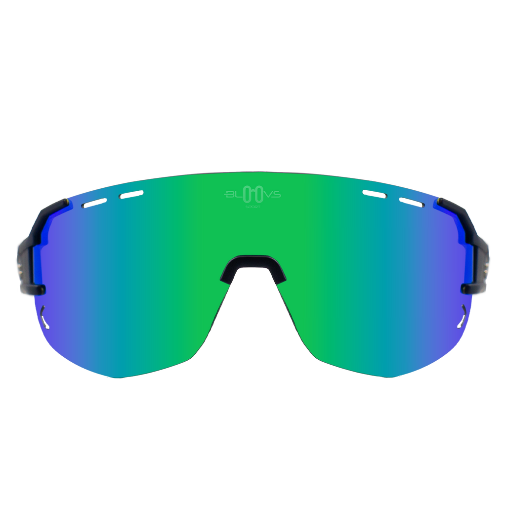Performance Sport Sunglasses Polarized ITEN MATTE BLACK GREEN Bloovs Eyewear