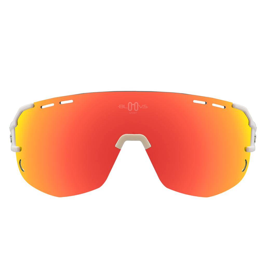 Performance Sport Sunglasses Polarized ITEN MATTE WHITE ORANGE Bloovs Eyewear