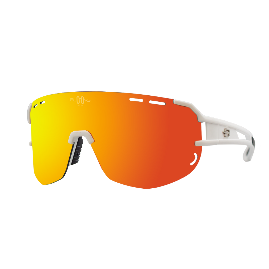 Performance Sport Sunglasses Polarized ITEN MATTE WHITE ORANGE Bloovs Eyewear