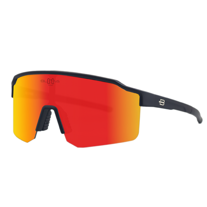 Sport Sunglasses Polarized TAROKO MATTE BLACK RED MIRROR Bloovs Eyewear