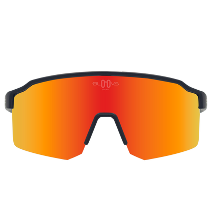 Sport Sunglasses Polarized TAROKO MATTE BLACK RED MIRROR Bloovs Eyewear