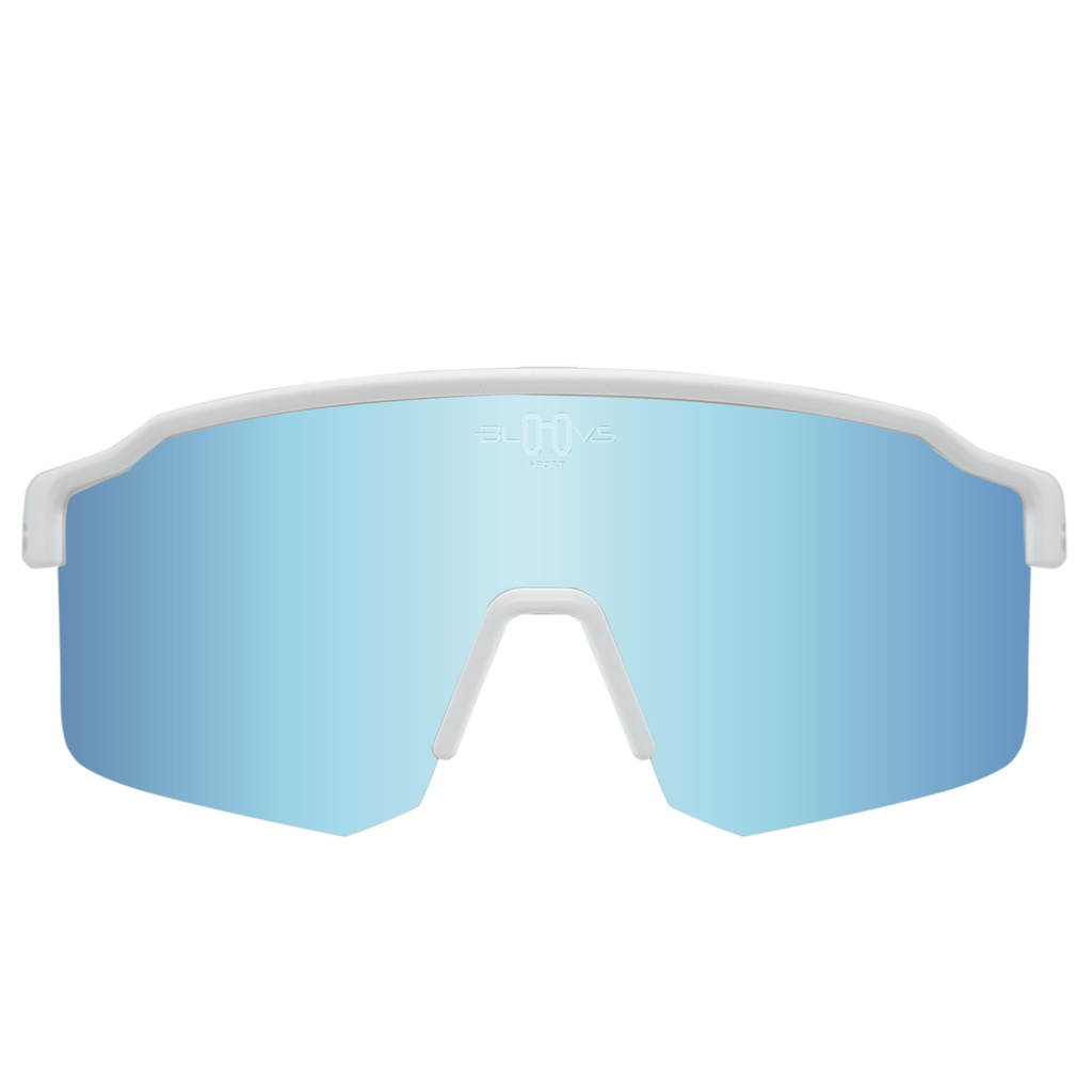 Sport Sunglasses Polarized TAROKO white ICE BLUE Bloovs Eyewear