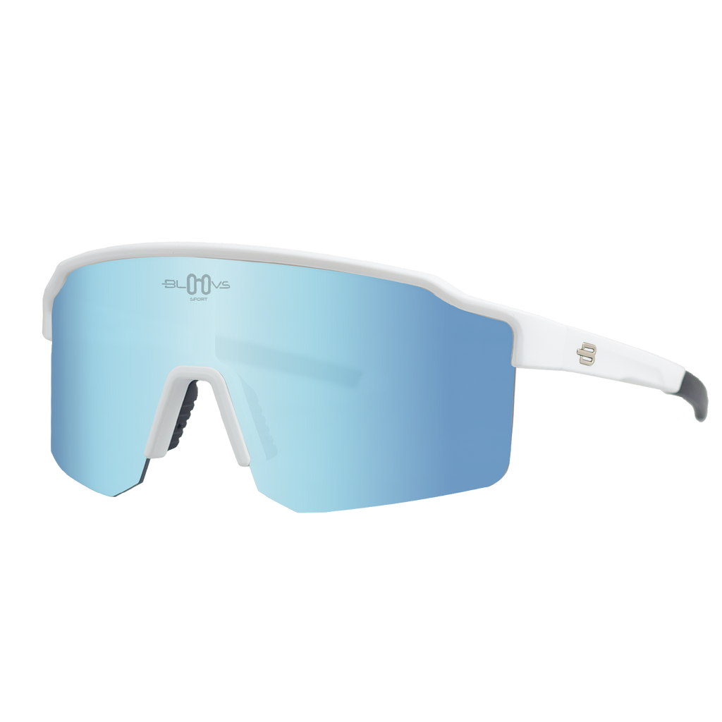 Sport Sunglasses Polarized TAROKO white ICE BLUE Bloovs Eyewear