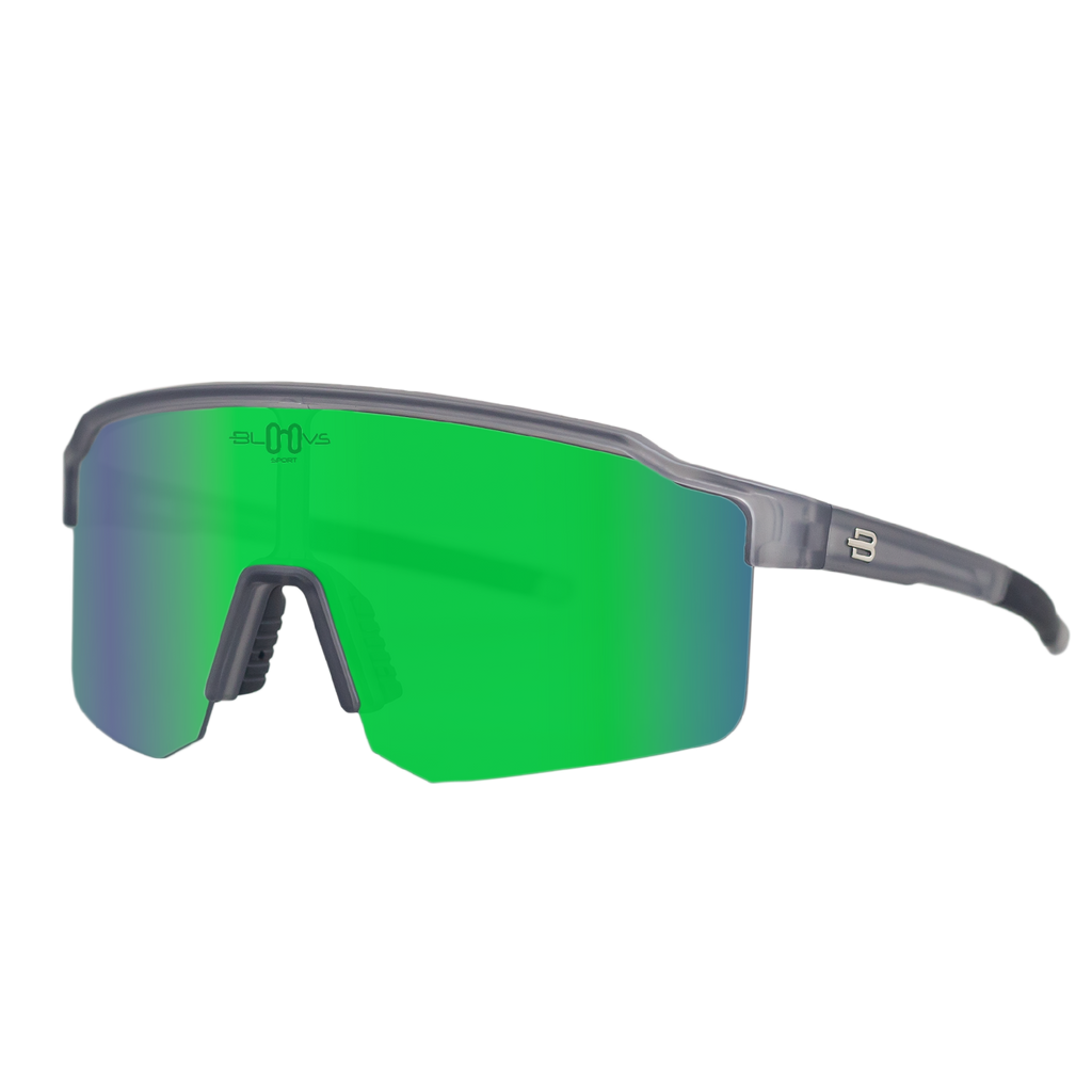 Sport Sunglasses Polarized TAROKO crystal gray GREEN Bloovs Eyewear