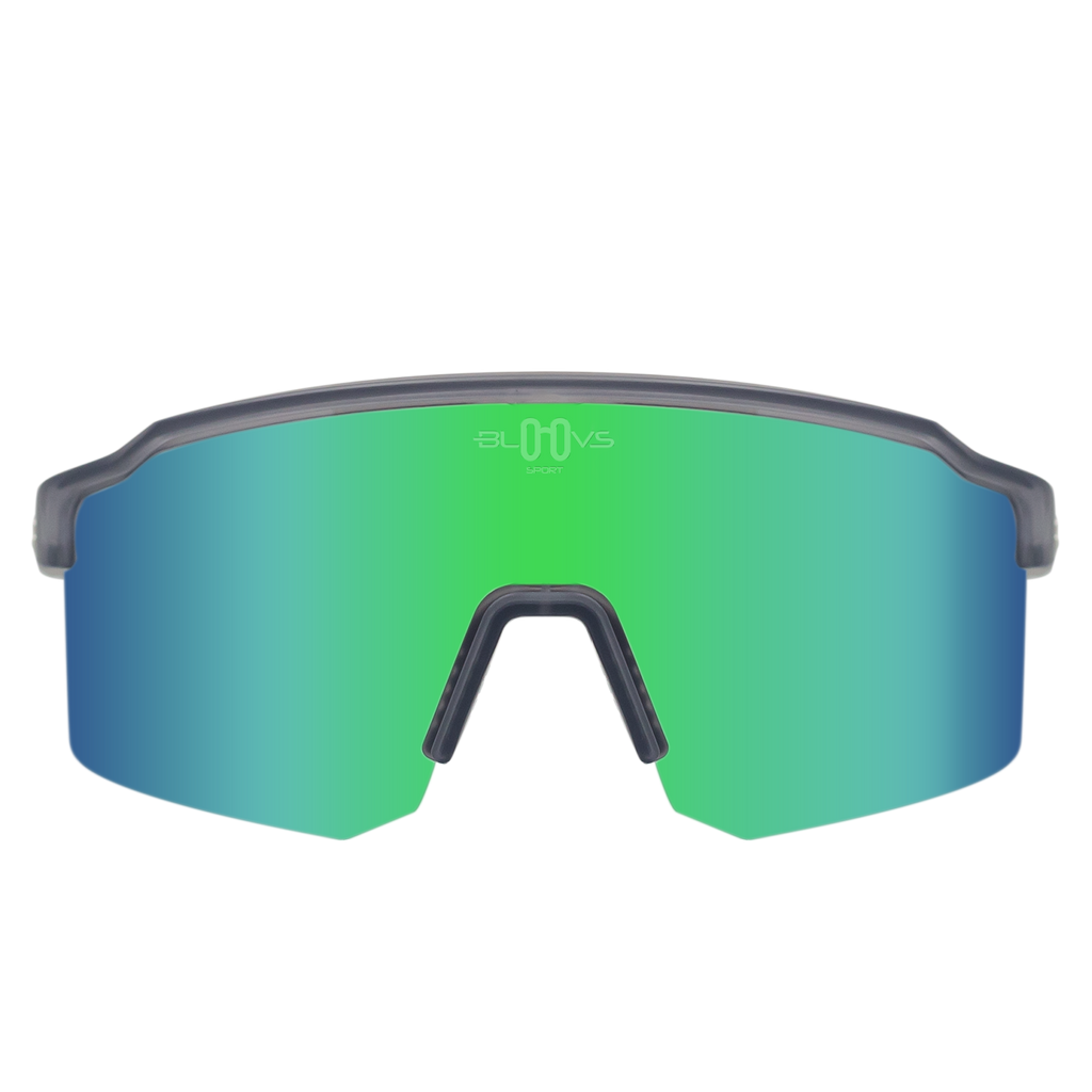 Sport Sunglasses Polarized TAROKO crystal gray GREEN Bloovs Eyewear